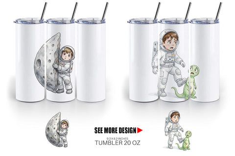 Tumbler Awkward Space Kid Watercolor Sublimation artnoy 