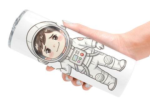 Tumbler Awkward Space Kid Watercolor Sublimation artnoy 