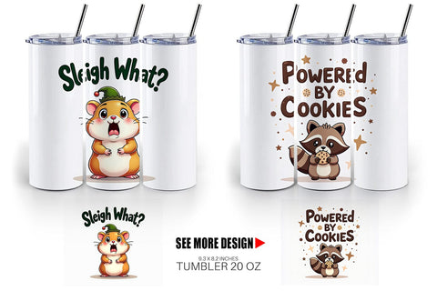 Tumbler Awkwardly Festive Critters: Ugly Cute Animal Quotes Sublimation artnoy 
