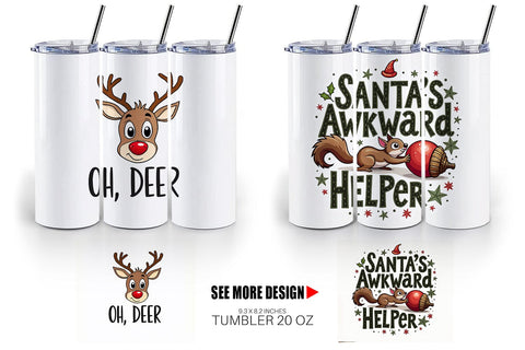 Tumbler Awkwardly Festive Critters: Ugly Cute Animal Quotes Sublimation artnoy 