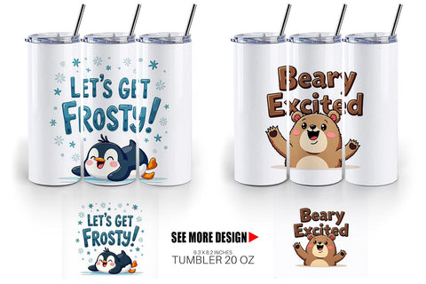 Tumbler Awkwardly Festive Critters: Ugly Cute Animal Quotes Sublimation artnoy 