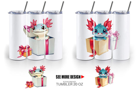 Tumbler Axolotl Gift Sublimation artnoy 