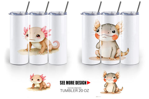 Tumbler Axolotl Wildlife Sublimation artnoy 