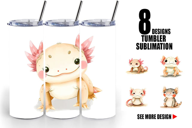 Tumbler Axolotl Wildlife Sublimation artnoy 