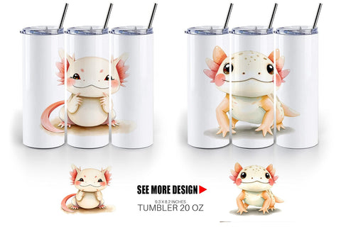 Tumbler Axolotl Wildlife Sublimation artnoy 