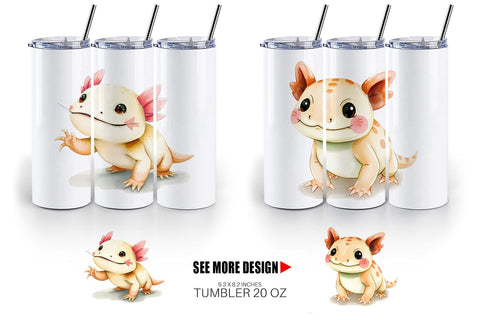 Tumbler Axolotl Wildlife Sublimation artnoy 