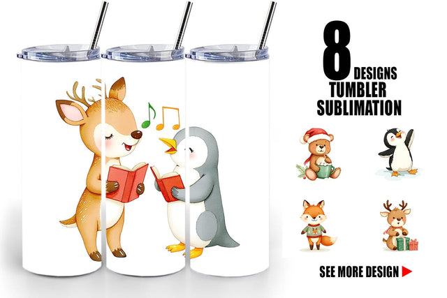 Tumbler Baby Christmas Animals Sublimation artnoy 