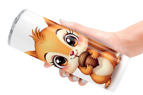 Tumbler Baby Forest Animals Winter Watercolor Sublimation artnoy 