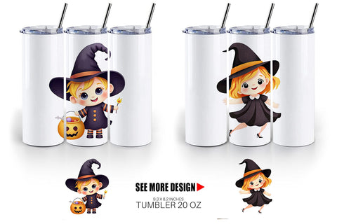 Tumbler Baby Witch Halloween Sublimation artnoy 