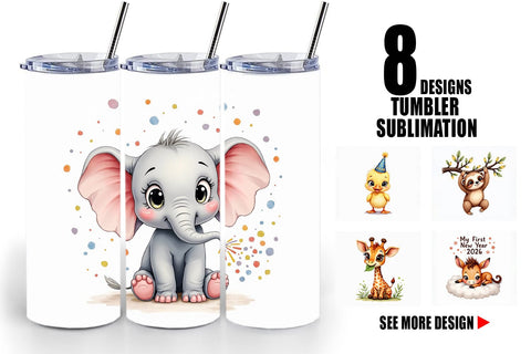Tumbler Baby's First New Year 2026 Sublimation artnoy 