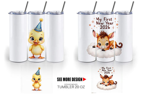 Tumbler Baby's First New Year 2026 Sublimation artnoy 