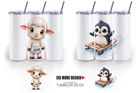 Tumbler Baby's First New Year 2026 Sublimation artnoy 