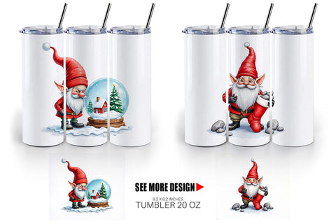 Tumbler Bah Humbug Gnomes: A Sarcastic Watercolor Sublimation artnoy 