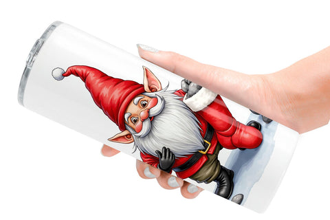 Tumbler Bah Humbug Gnomes: A Sarcastic Watercolor Sublimation artnoy 