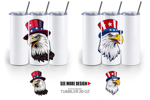Tumbler Bald Eagle Patriotic Sublimation artnoy 