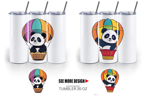 Tumbler Balloon Panda Sublimation artnoy 