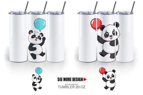 Tumbler Balloon Panda Sublimation artnoy 