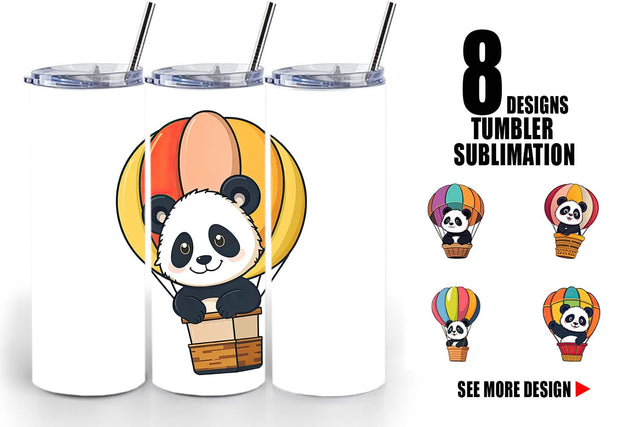 Tumbler Balloon Panda Sublimation artnoy 