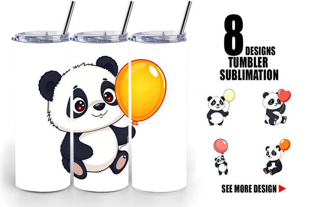 Tumbler Balloon Panda Sublimation artnoy 