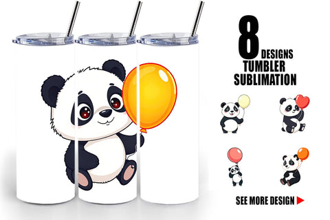 Tumbler Balloon Panda Sublimation artnoy 