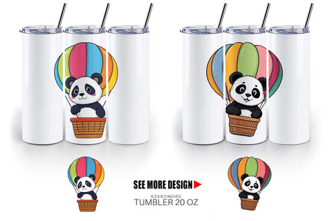 Tumbler Balloon Panda Sublimation artnoy 