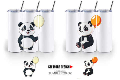 Tumbler Balloon Panda Sublimation artnoy 