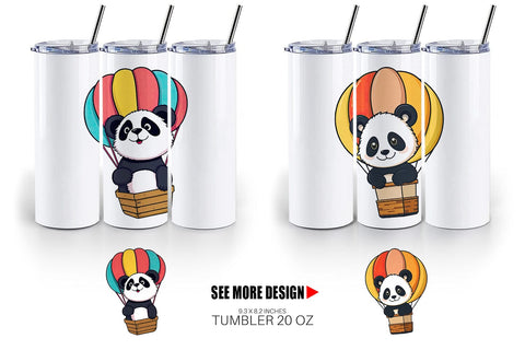 Tumbler Balloon Panda Sublimation artnoy 