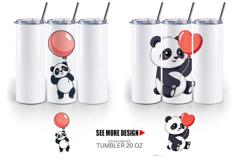 Tumbler Balloon Panda Sublimation artnoy 