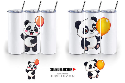 Tumbler Balloon Panda Sublimation artnoy 