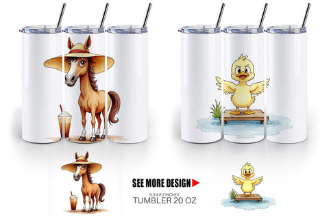 Tumbler Barnyard Burnout Sarcastic Summer Watercolors Sublimation artnoy 