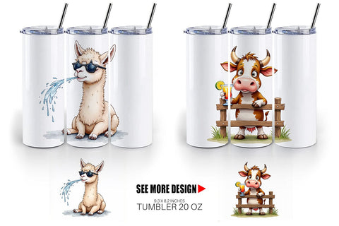 Tumbler Barnyard Burnout Sarcastic Summer Watercolors Sublimation artnoy 