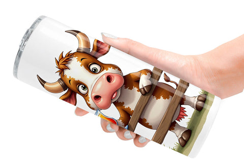 Tumbler Barnyard Burnout Sarcastic Summer Watercolors Sublimation artnoy 