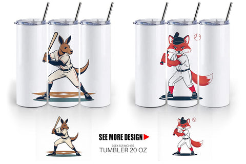 Tumbler Baseball Animal Sublimation artnoy 