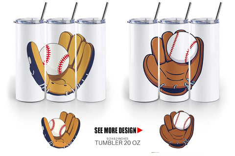 Tumbler Baseball Glove Sublimation artnoy 