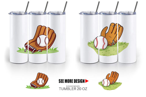 Tumbler Baseball Glove Sublimation artnoy 