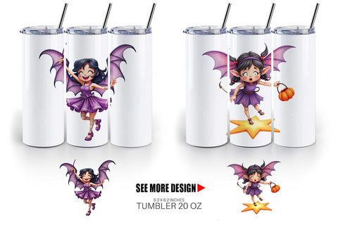 Tumbler Bat Fairy Mishaps Sublimation artnoy 