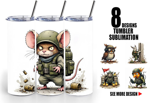 Tumbler Battlefield Critters Sublimation artnoy 