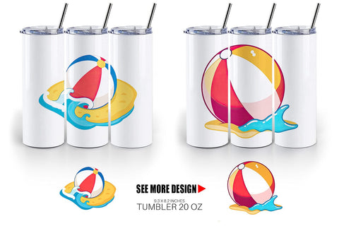 Tumbler Beach Ball Sublimation artnoy 