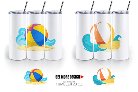 Tumbler Beach Ball Sublimation artnoy 