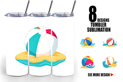 Tumbler Beach Ball Sublimation artnoy 