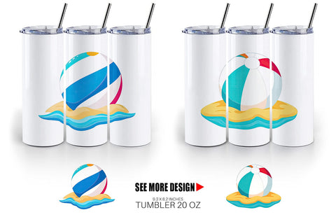 Tumbler Beach Ball Sublimation artnoy 