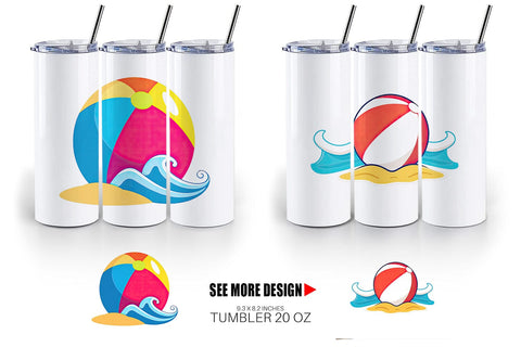 Tumbler Beach Ball Sublimation artnoy 