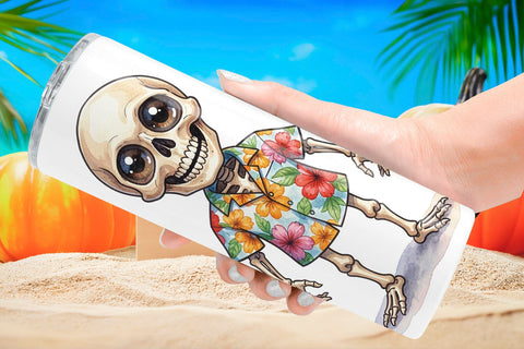 Tumbler Beach Boo Bash Summerween Watercolor Sublimation artnoy 