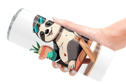 Tumbler Beach Bum Sloth Sublimation artnoy 