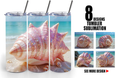 Tumbler Beach Shell Sublimation artnoy 