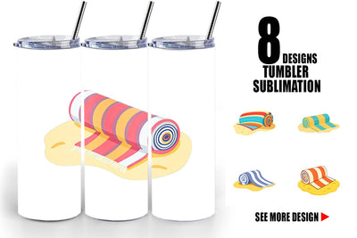 Tumbler Beach Towel Sublimation artnoy 