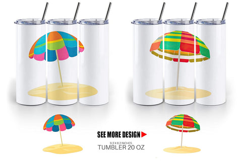 Tumbler Beach Umbrella Sublimation artnoy 