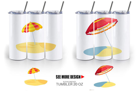 Tumbler Beach Umbrella Sublimation artnoy 