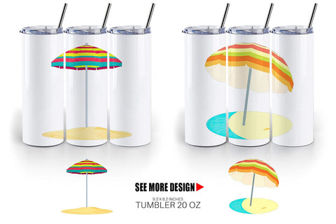 Tumbler Beach Umbrella Sublimation artnoy 