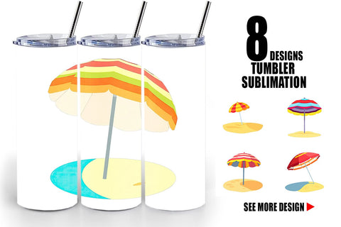 Tumbler Beach Umbrella Sublimation artnoy 